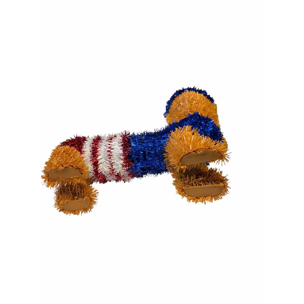 Patriotic Tinsel Dachshund Dog Decoration Red White Blue Holiday Figurine - Picture 4 of 4